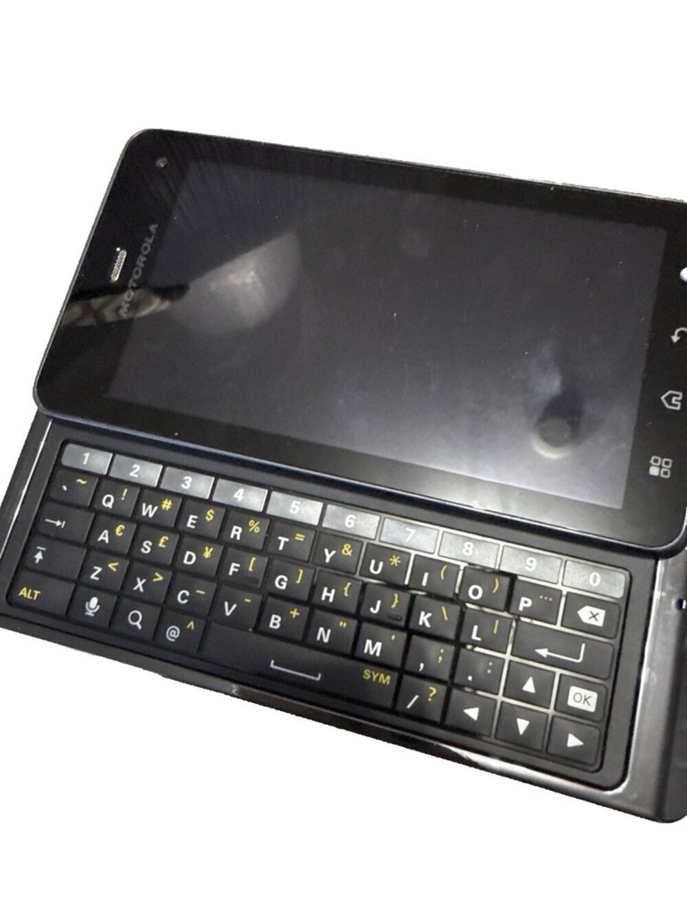 Motorola Side Slide Cell Phone Qwerty HD Video 8MP Parts Only Not Working AS IS